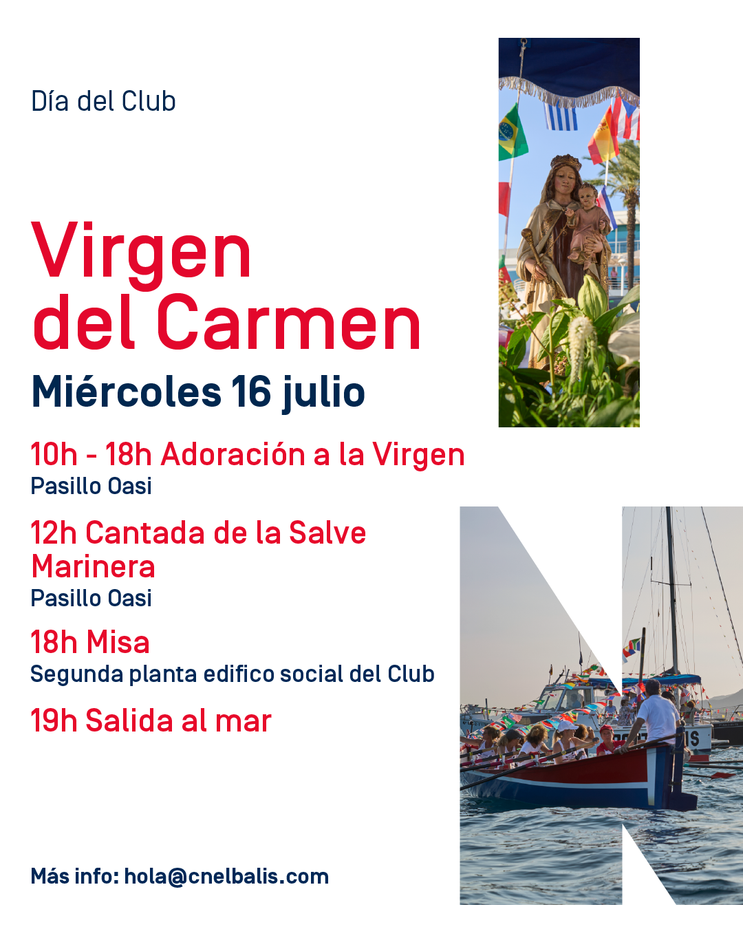 Virgen del Carmen en el CN El Balís